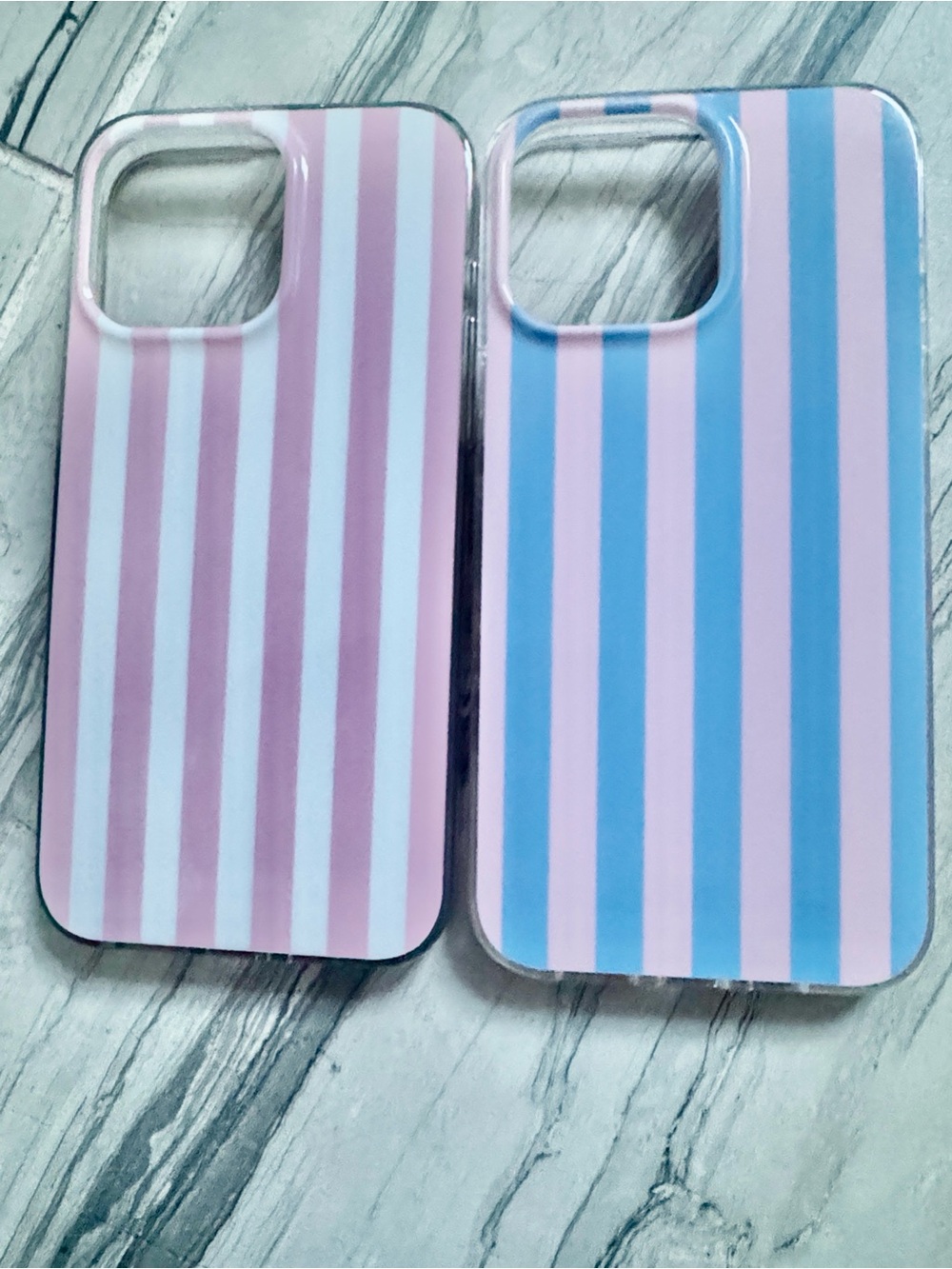 Striped Pink & Blue and Pink & White 15 Pro Max Case